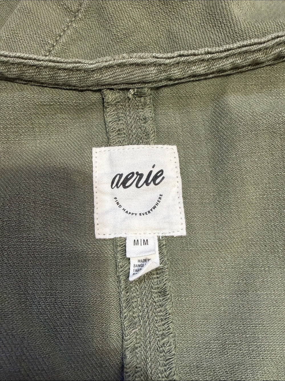 aerie Olive Green Utility Pinafore Jumpsuit - Picture 2 of 4